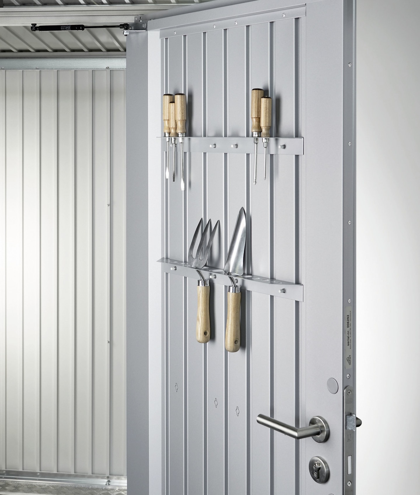 Biohort Werkzeughalter für Tür 51,6 x 3,5 cm silber; metallic Werkzeughalterung Wand