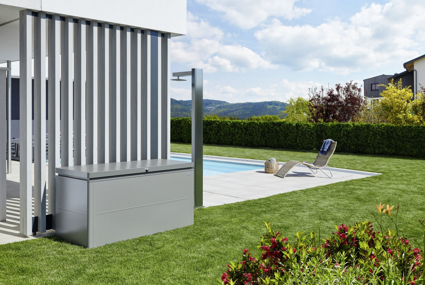 Biohort Gartenbox 160 160 x 70 cm quarz-grau; metallic Aufgewahrungsbox Garten