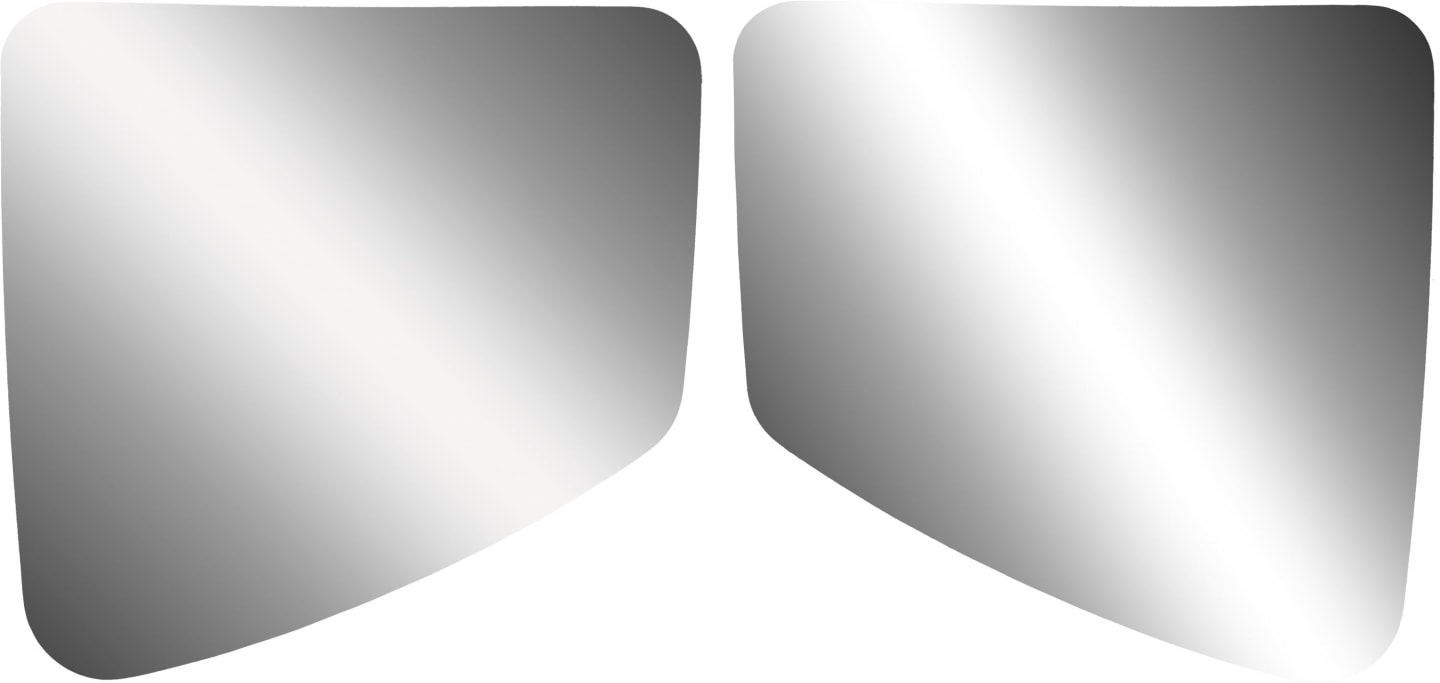 Mekra Spiegelglas "1009" links/rechts, 180 x 170 x 2 mm, Wölbungsradius 300 mm, unbeheizt