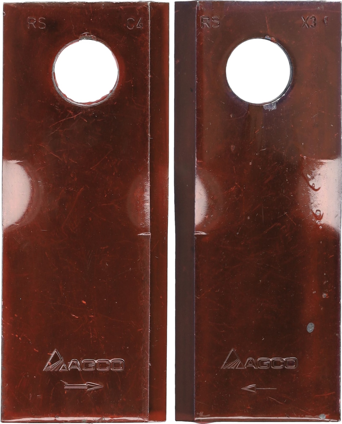 Fendt Kreiselmäherklinge 120 x 48 x 4 mm, links/rechts, gedreht für Mähwerk Lely Splendimo, Optimo