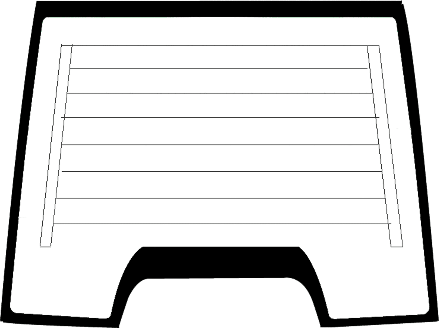 Frontscheibe grün, beheizbar, neue Ausführung, für Traktor Case IH CS, CVX