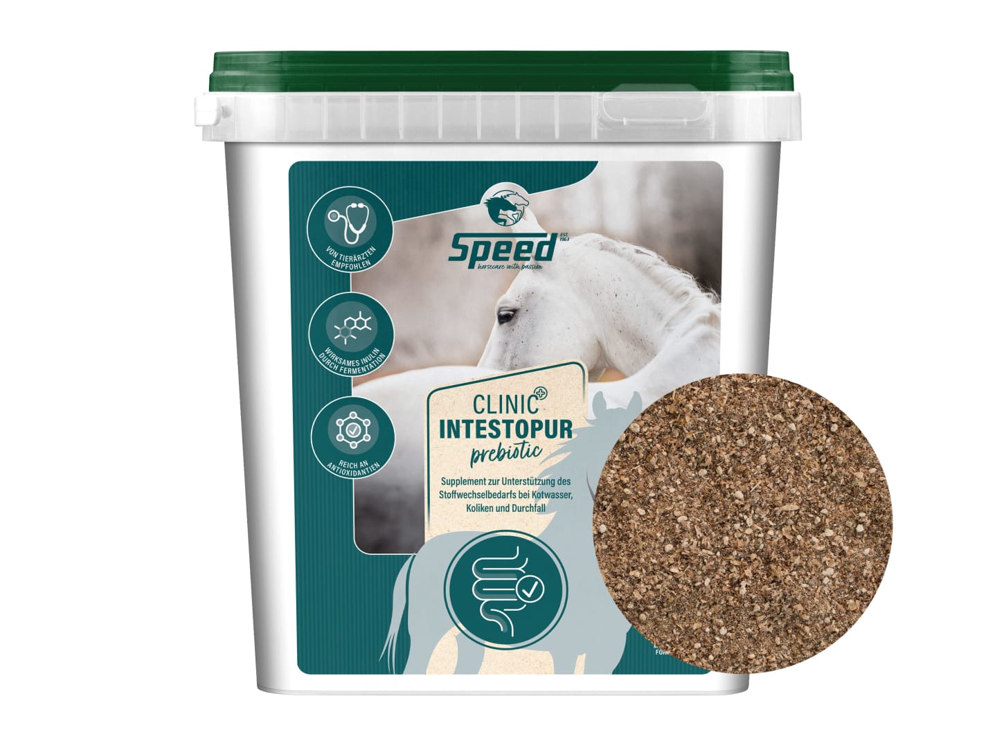 SPEED CLINIC INTESTOPUR prebiotic mit Wirkstoffen für verdauungssensible Pferde 3,5 kg Eimer