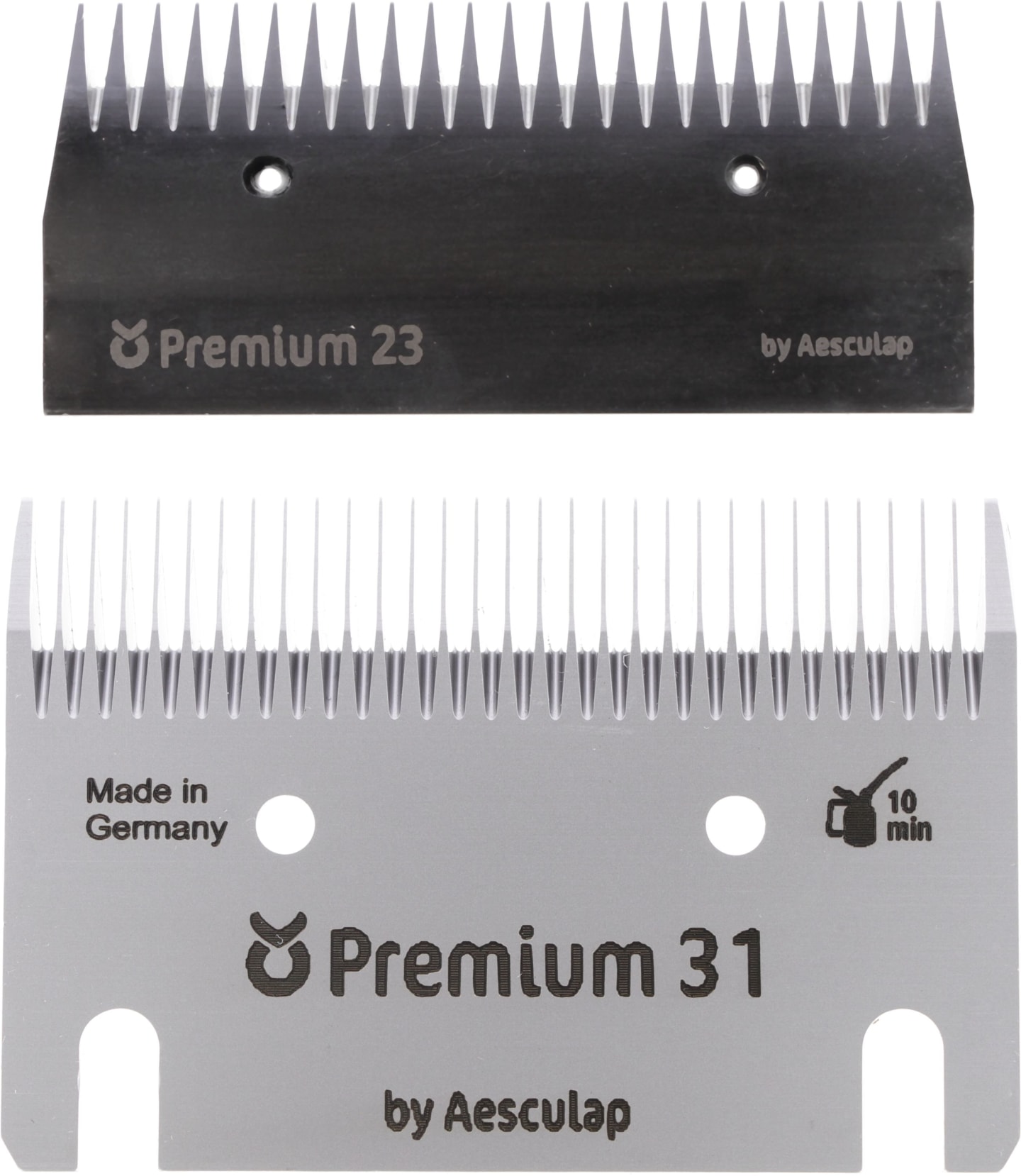 AESCULAP® Schermessersatz "Premium" Ober-/Untermesser 23/31 Zähne, Euterschur, Feinschur, Rinder; Pferde, 18957