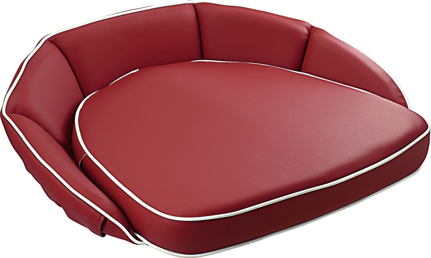 Sitzkissen, rot, Kunstleder, 1-teilig mit 12 cm Rücken, Gummizugwulst