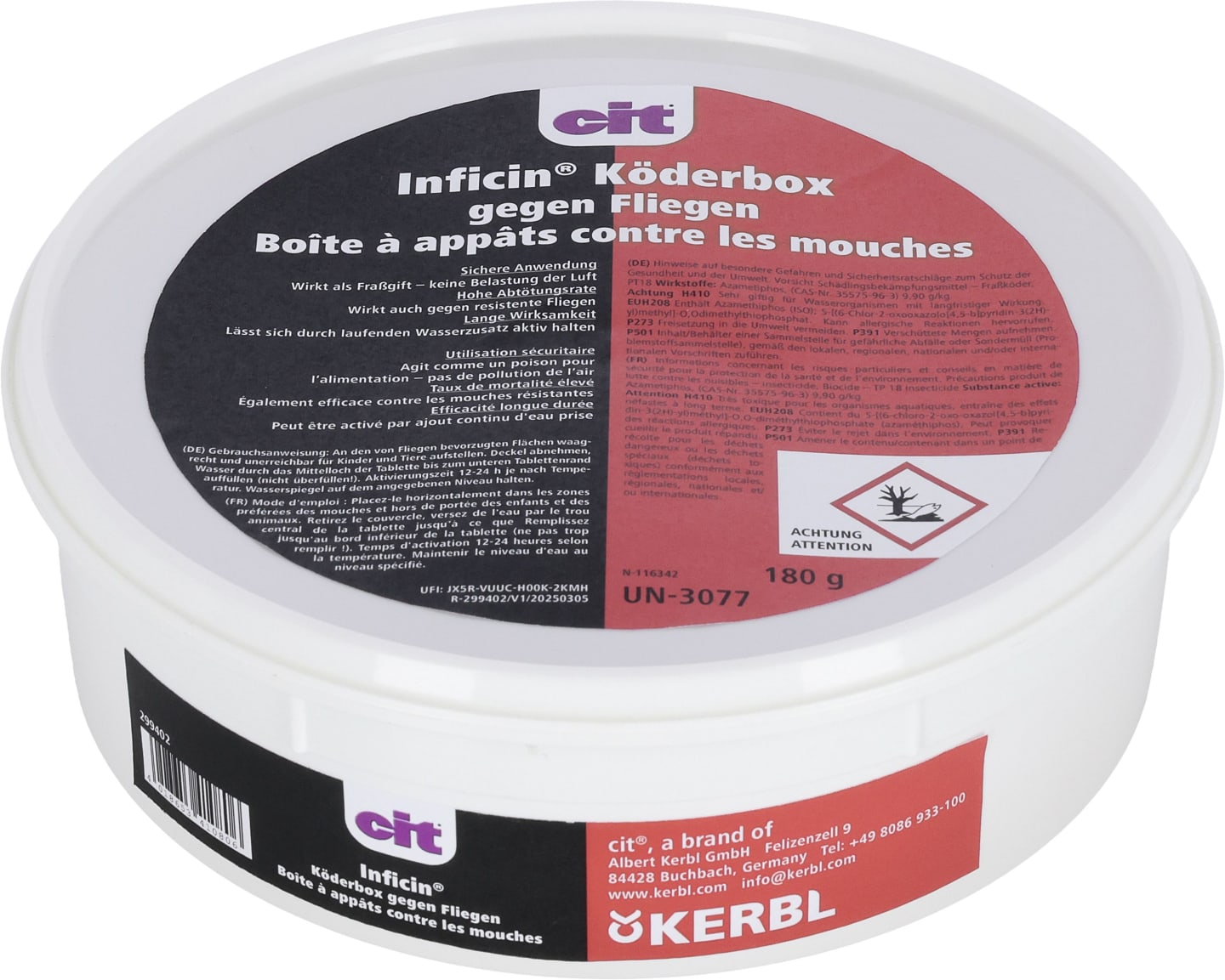cit® Köderbox "Inficin®" 180 g, für die Bekämpfung von Stubenfliegen, 299402