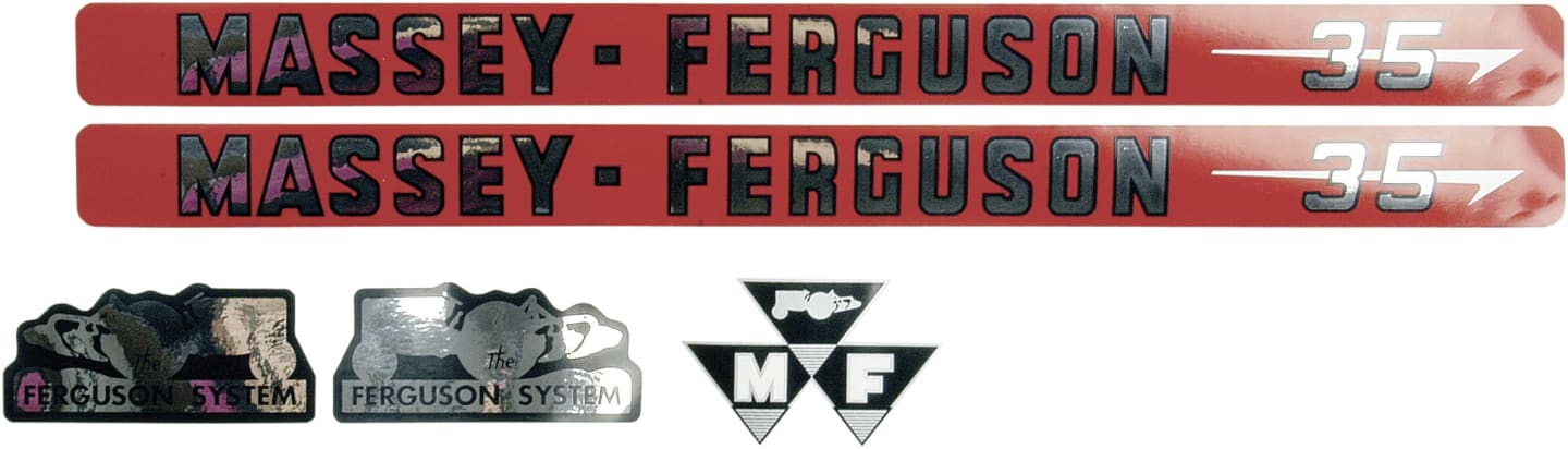 Aufklebersatz "MF 35" für Massey Ferguson, Vergl. Nr. Massey Ferguson: 3406970M91