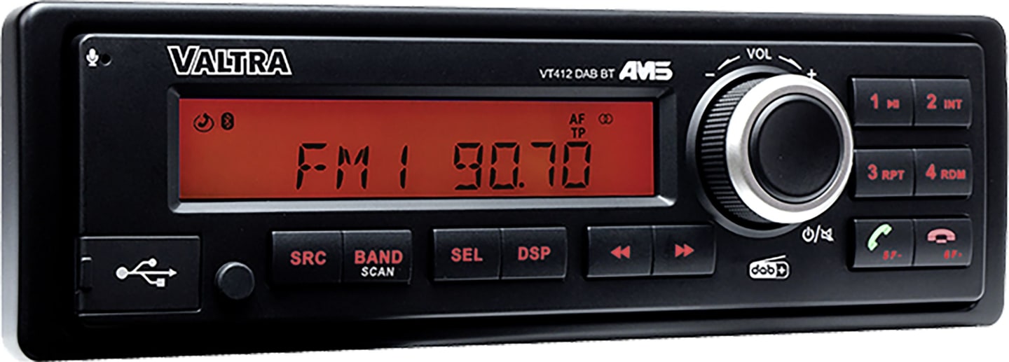VALTRA Radio "VT 412 DAB BT" mit kurzer Einbautiefe, Mikrofon und DAB+, X991450089000