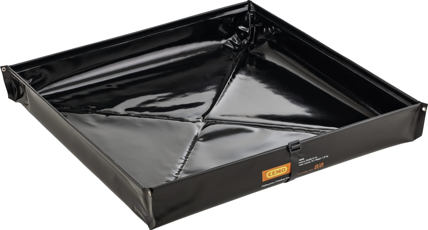 Cemo Auffangwanne "8/8" 76 l, L x B x H 80 x 80 x 12 cm, PVC (Polyvinylchlorid), schwarz, 12046