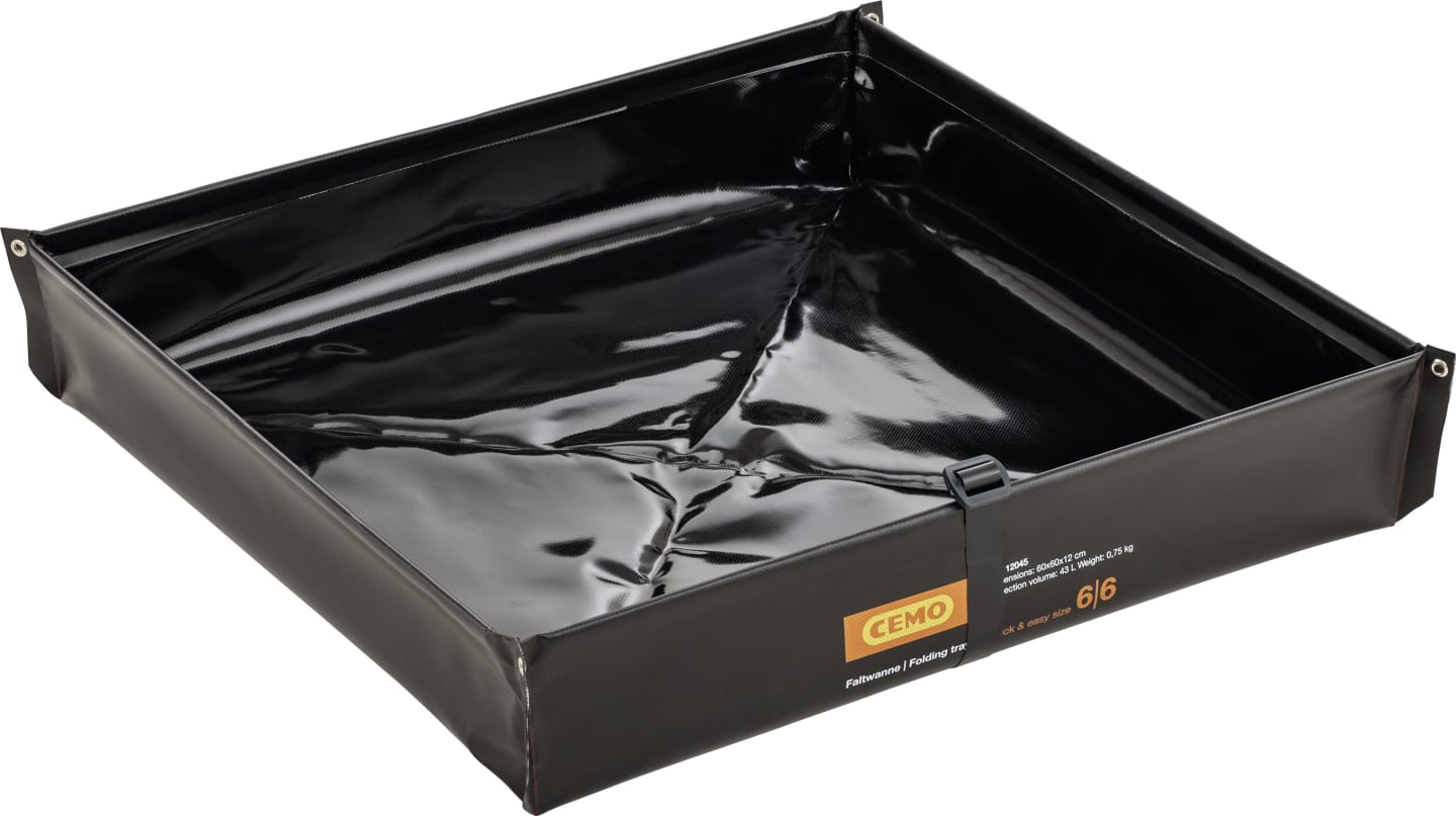 Cemo Auffangwanne "6/6" 43 l, L x B x H 60 x 60 x 12 cm, PVC (Polyvinylchlorid), schwarz, 12045