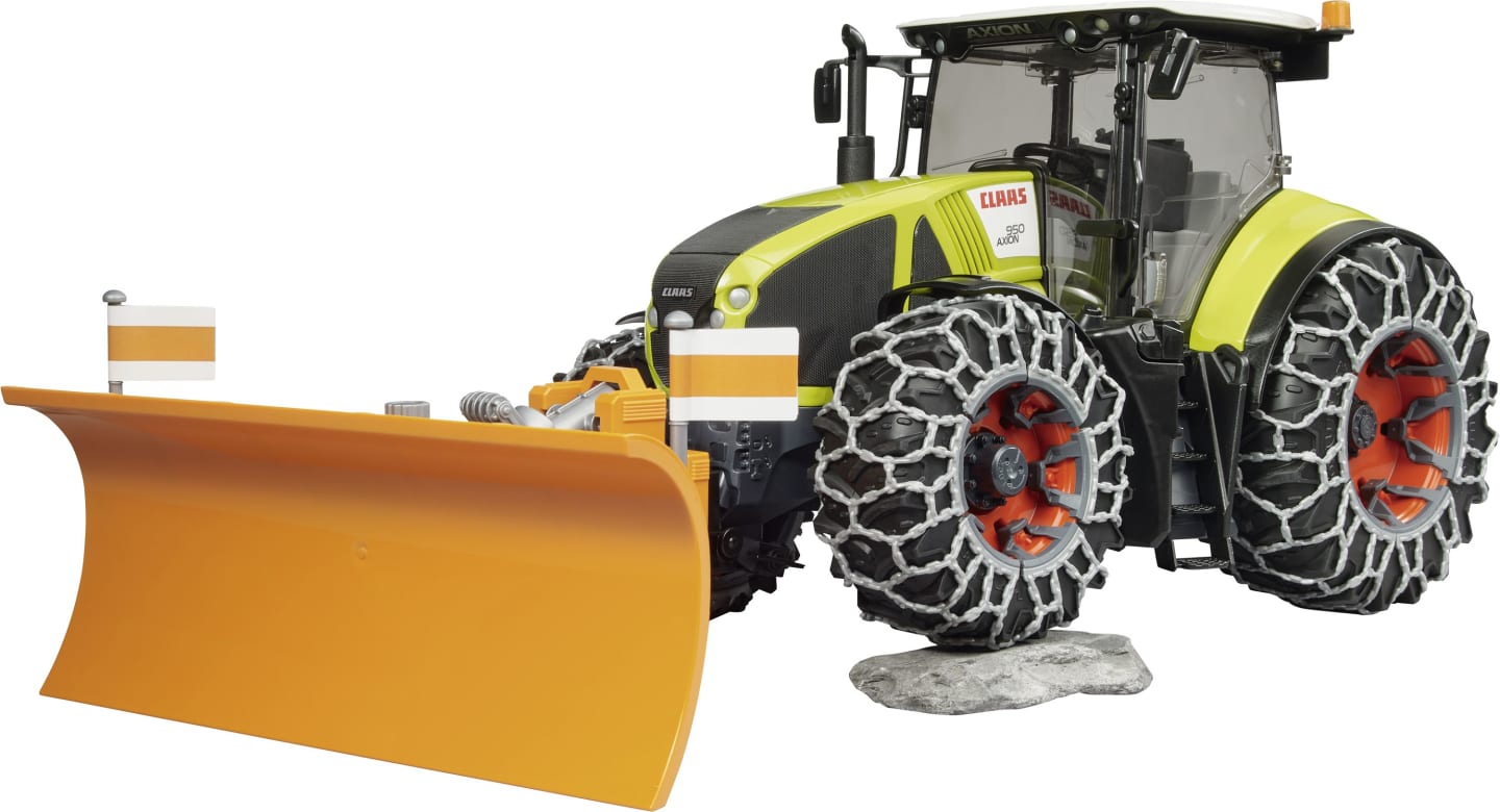 Bruder® Modell "Claas Traktor Axion 950" mit Schneeketten und Räumschild 1:16, 03018