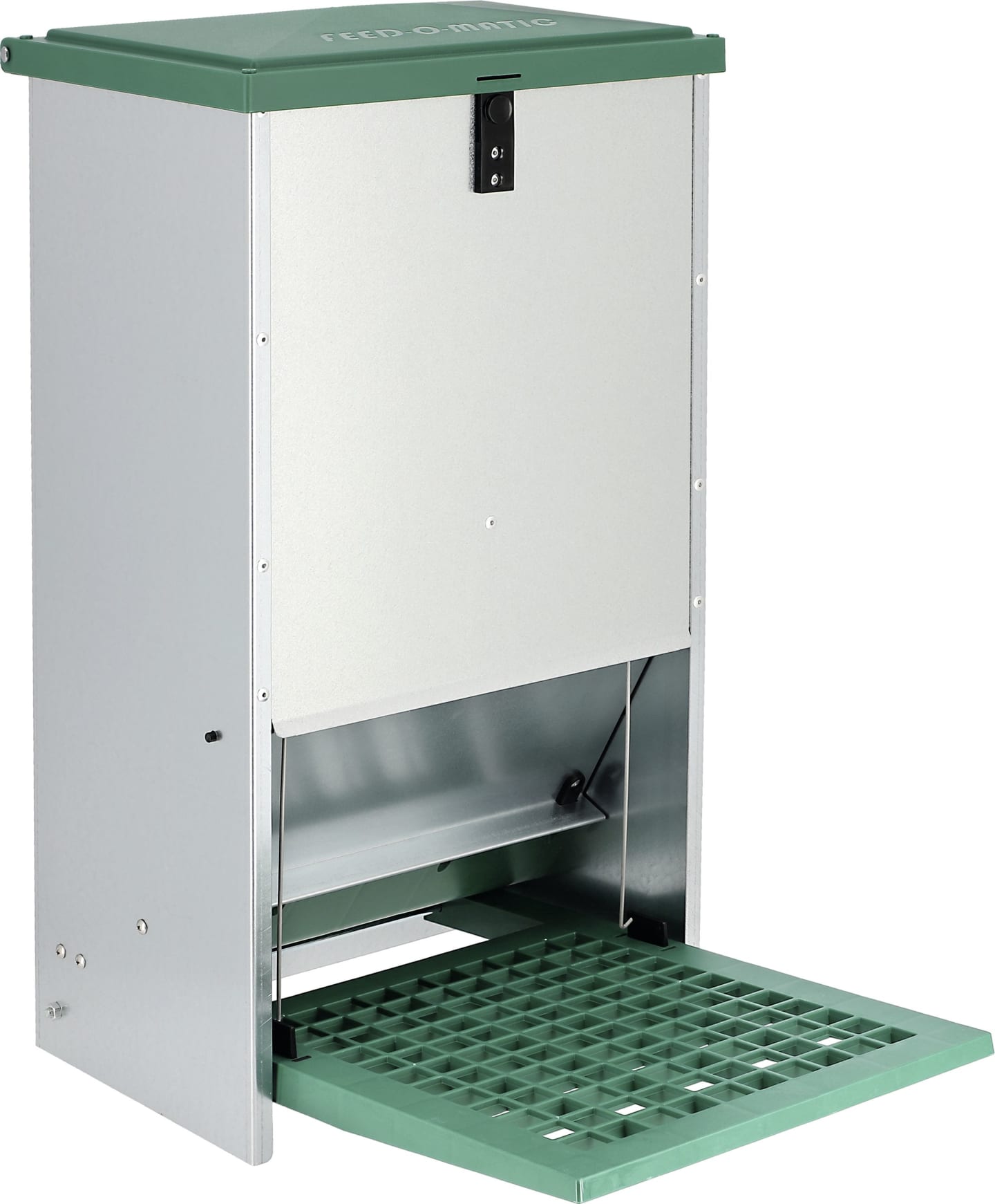 Futterautomat 20 kg mit Trittklappe, Metall, für Hühner, 9373