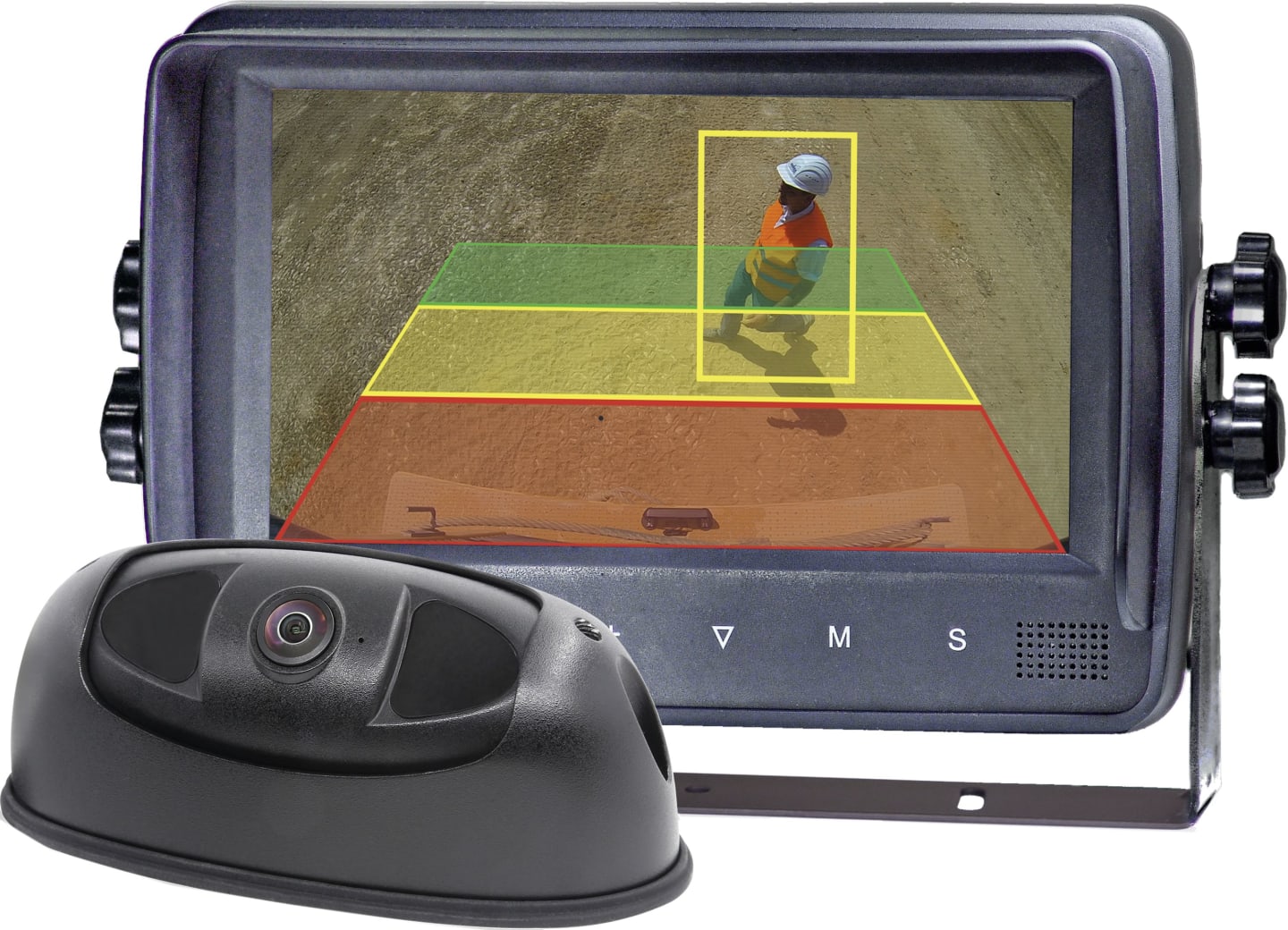 MEKRAtronics Rückfahrkamera "GS BAU-71 - SVLFG" KI-unterstützt, mit 7"-Monitor