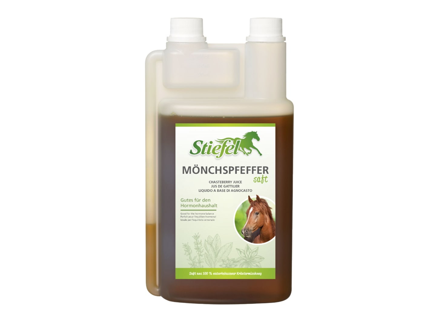 Stiefel Mönchspfeffersaft mit Hopfen, Melisse und Himbeerblättern 1 l Flasche