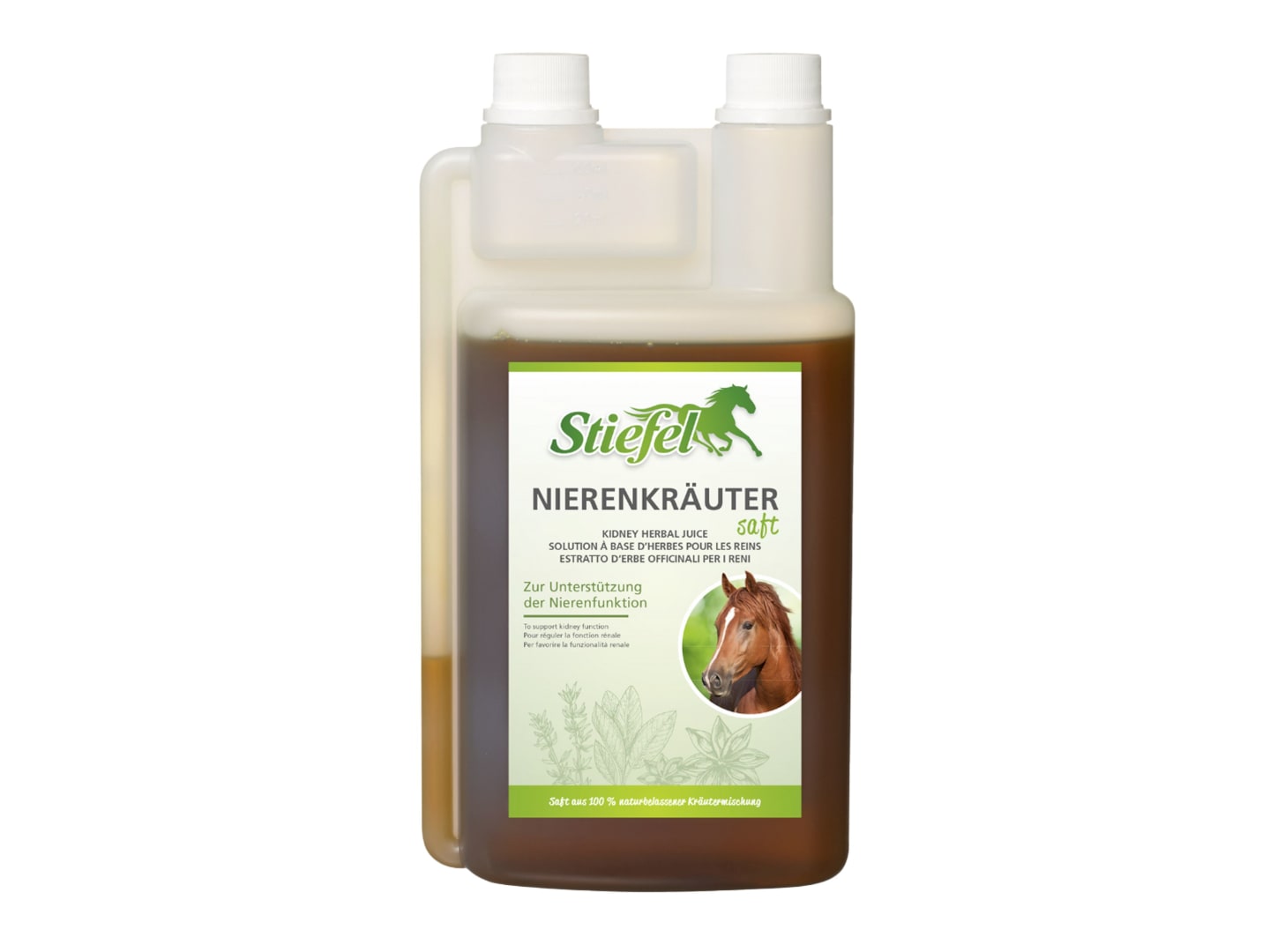 Stiefel Nierenkräutersaft 1 l Flasche mit Gänsefingerkraut, Goldrute, Ackerschachtelhalm und Ginkgo flüssig
