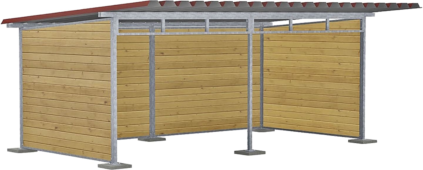 Growi® Weidehütte 6,00 x 2,50/3,00 x 3,00 m, 1437