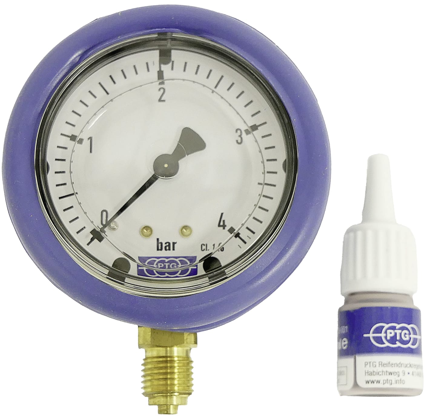 PTG Manometer 4 bar mit blauer Schutzkappe, für Reifenfüll- und Schnellentlüftungsset Airbooster®, PTG-X-510-017