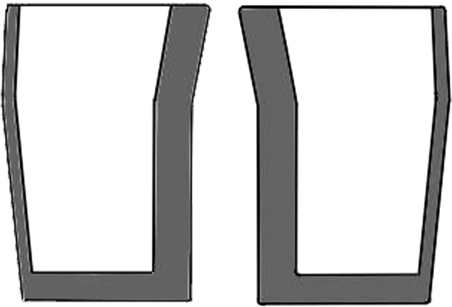Frontscheibe unten links/rechts, Siebdruck, geklebt, Höhe 588 mm, für Traktor Massey Ferguson 4200, 4300