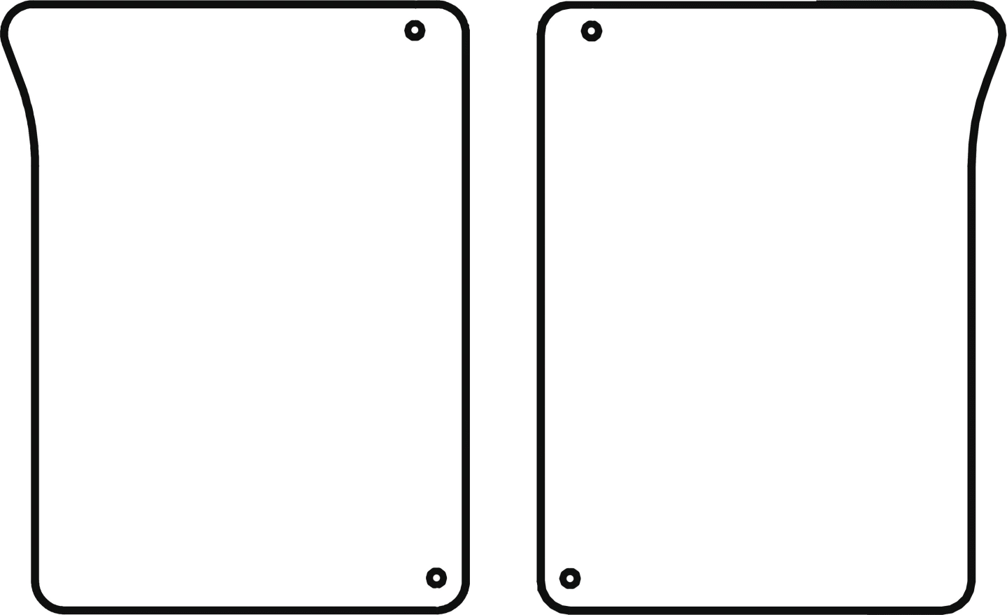 Frontscheibe grün, unten links/rechts, für Traktor John Deere 6015, 6020 , 6030, 7030