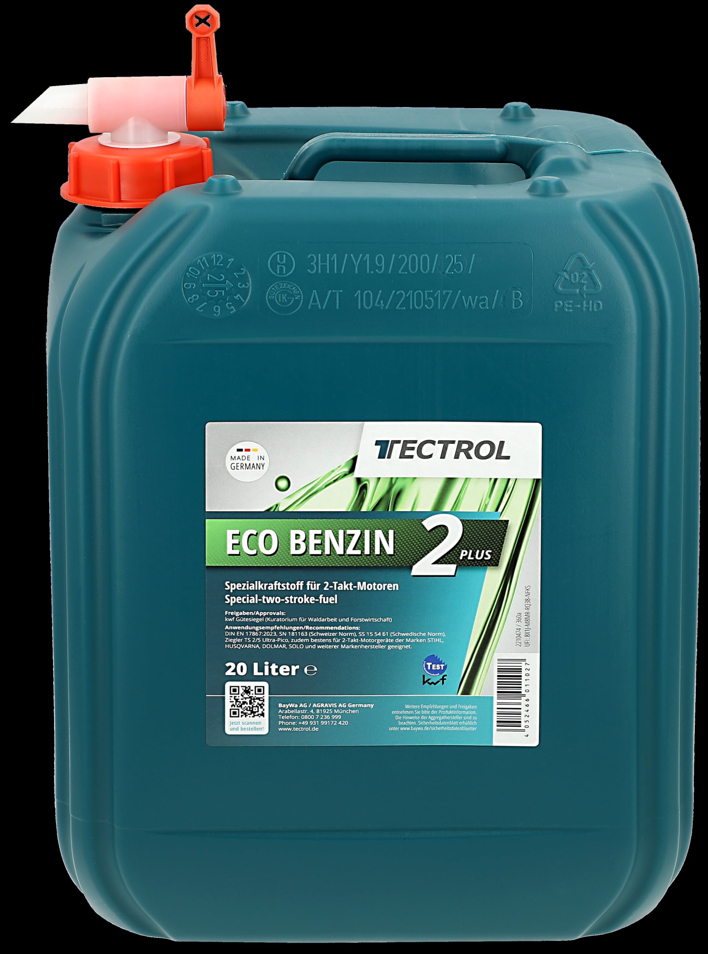 TECTROL ECO BENZIN 2 PLUS Sonderkraftstoff, Gerätebenzin, Alkylatbenzin für 2-Takt-Motoren, gebrauchsfertig, Spezialkraftstoff