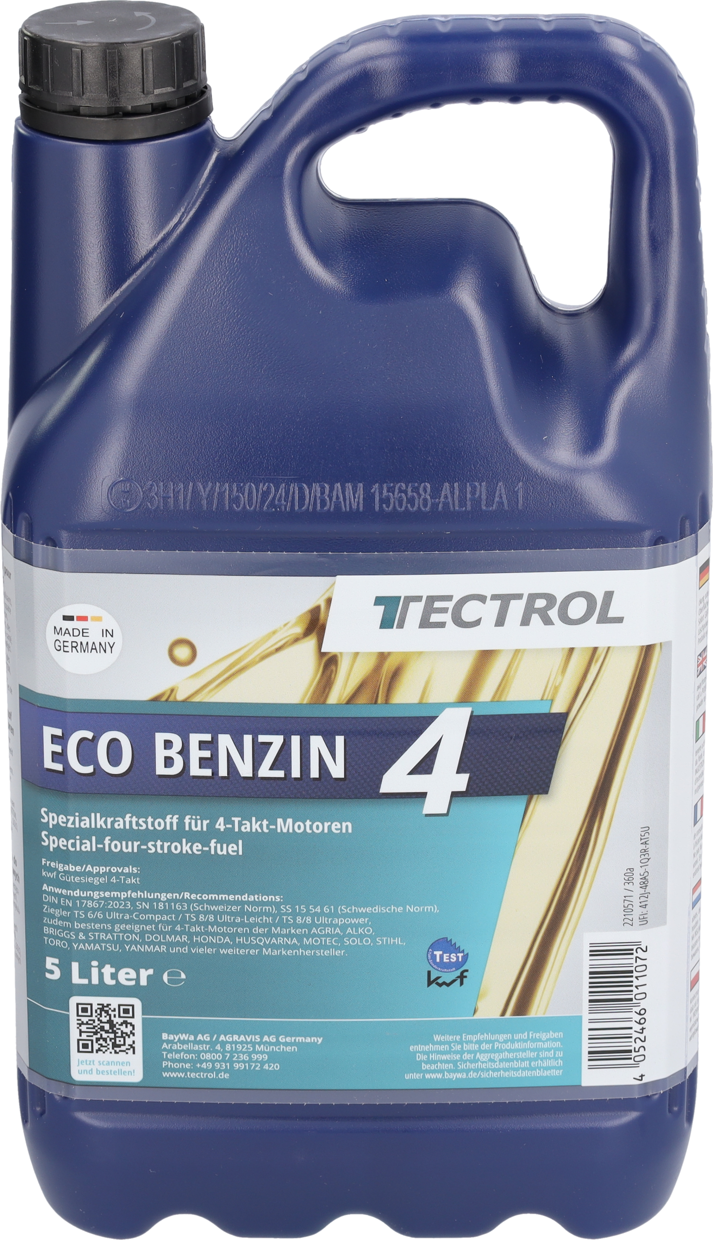 TECTROL ECO BENZIN 4 Sonderkrafstoff, Gerätebenzin, Alkylatbenzin für 4-Takt-Motoren, gebrauchsfertig, Spezialkraftstoff