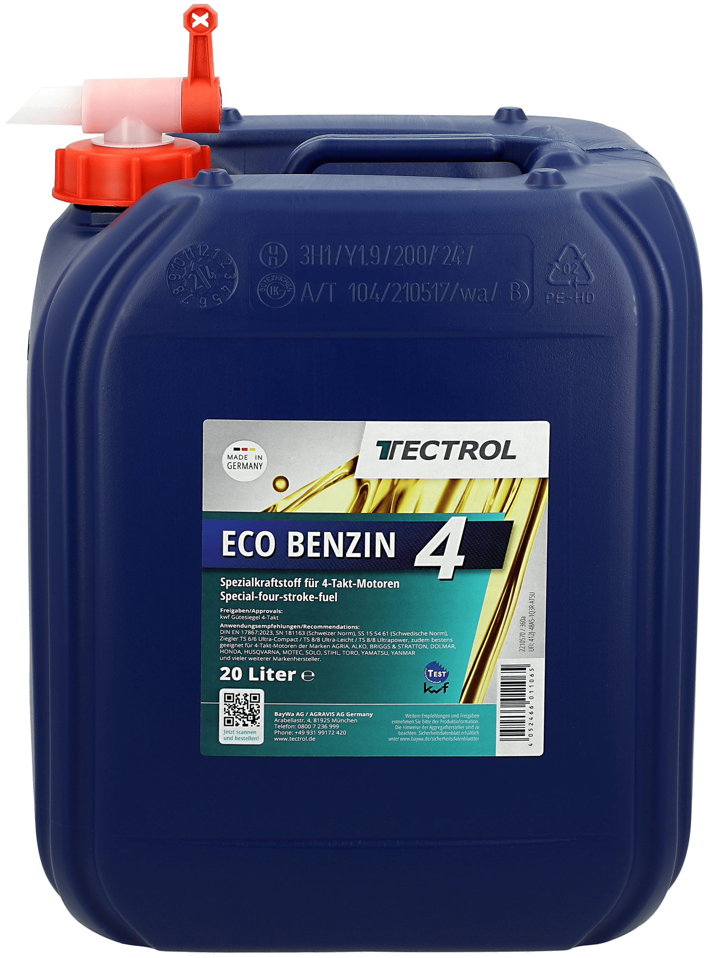 TECTROL ECO BENZIN 4 Sonderkrafstoff, Gerätebenzin, Alkylatbenzin für 4-Takt-Motoren, gebrauchsfertig, Spezialkraftstoff