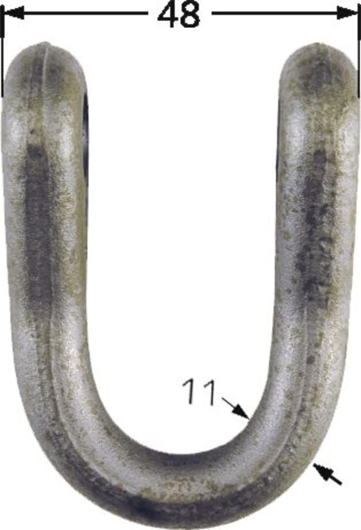 Industriehof® Schäkel gerade, Bohrung 11,5 mm, für Agrotec, Caroni, Ferri, Hymach, Maschio, M.E.A.A.T., Mulag, Orsi, Rousseau, Zappator, 63-MUL-71