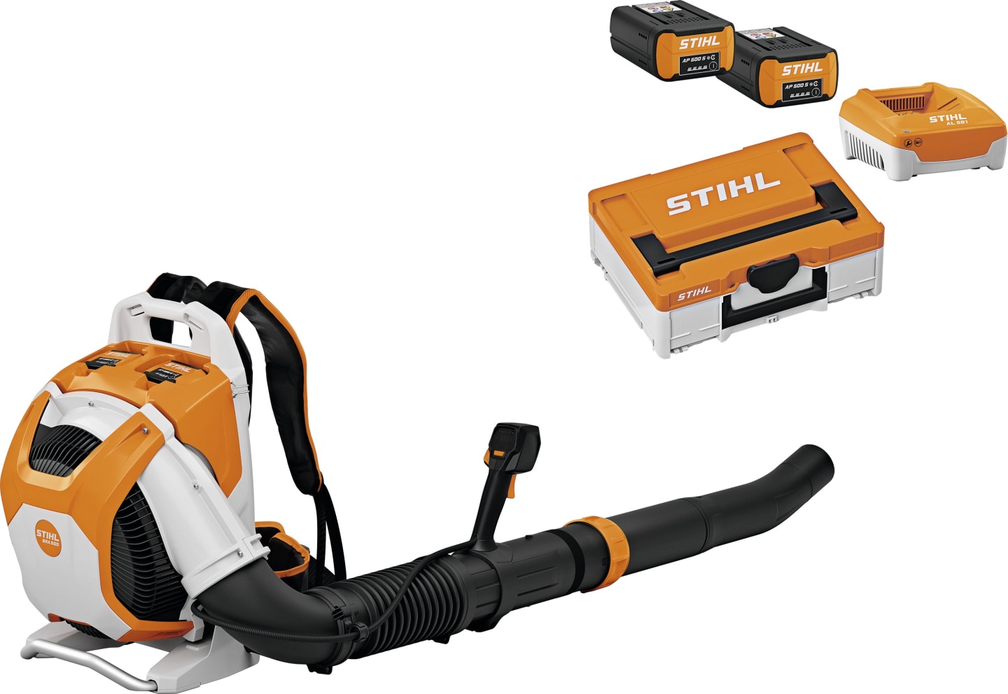 STIHL Akku-Laubbläser "BRA 500" Luftdurchsatz 1.440 m³/h, mit Akku-Box, 2 Akkus/Ladegerät, BA07 011 5900