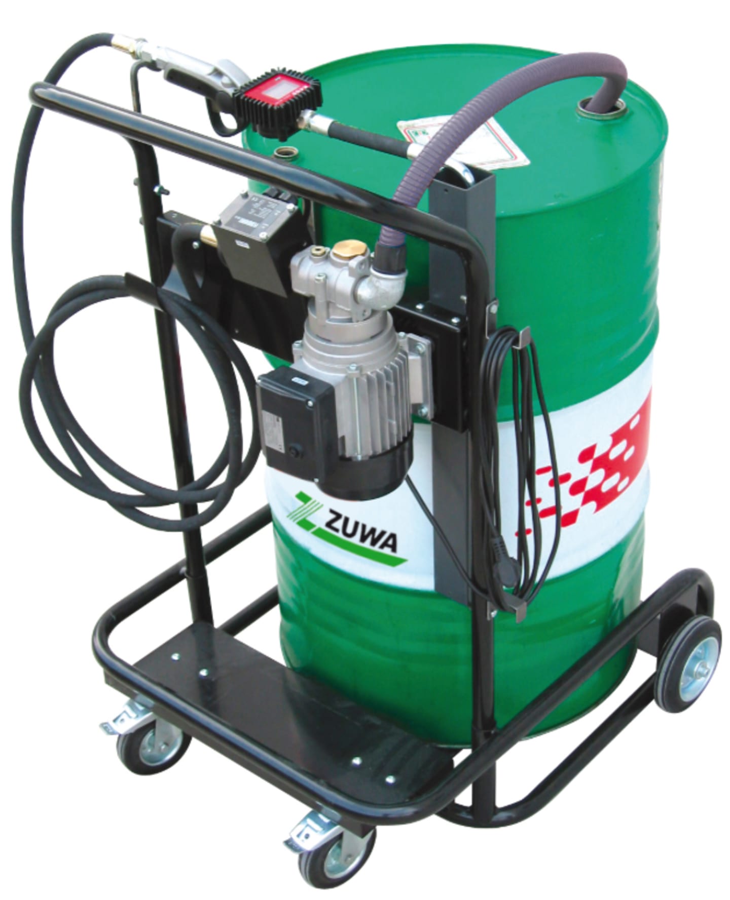 ZUWA VISCOTROLL 200/2 mit Zählwerk K400 und Druckschalter Trolley mit Zahnradpumpe zum Umfüllen von Öl P26303BW
