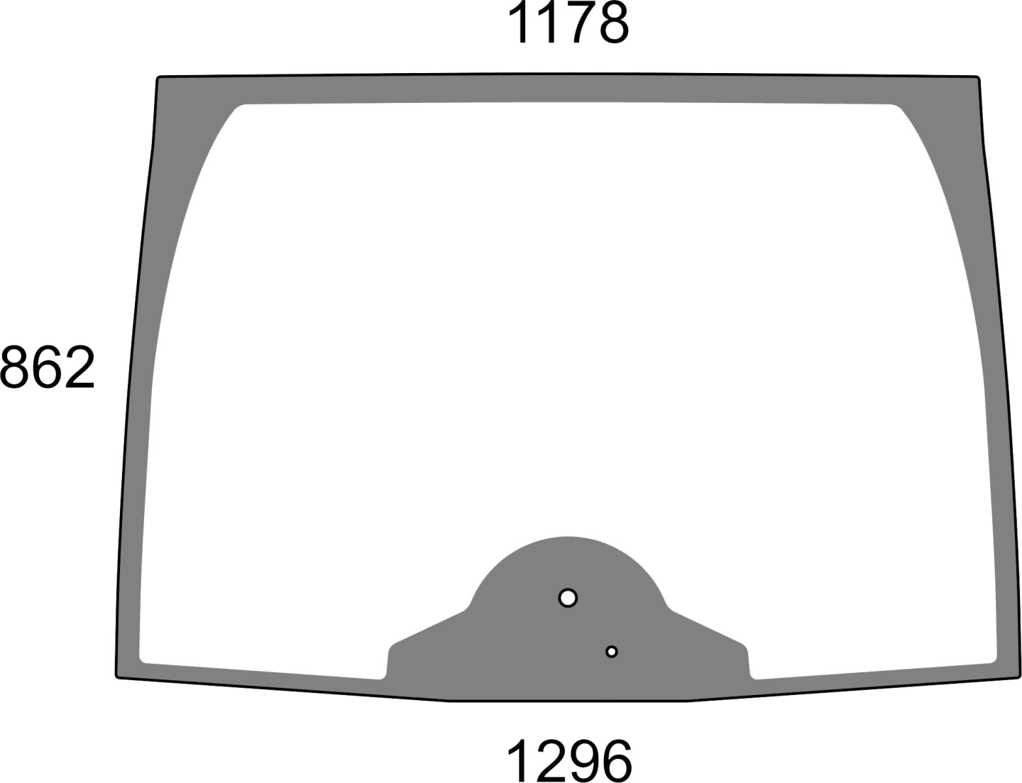 Frontscheibe grün, Siebdruck, geklebt, für Traktor Massey Ferguson 4700, 5700