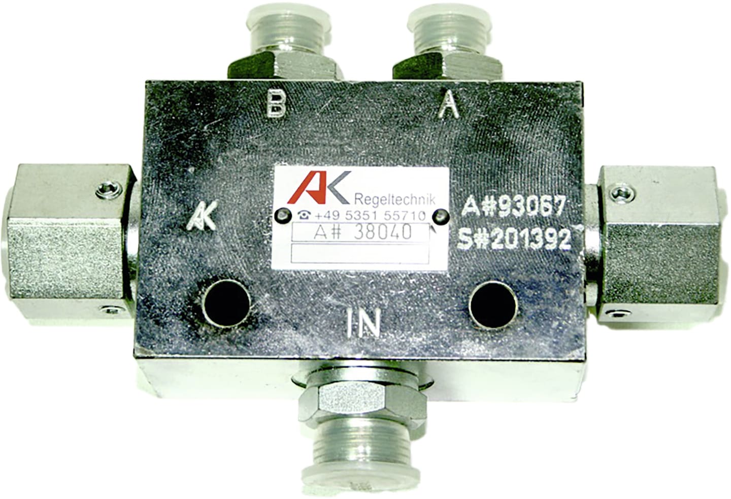 Gassenmarkierungsventil "-TG-" mit Sensorträgern, 1 x Rohr 12 L; 2 x Rohr 08 L