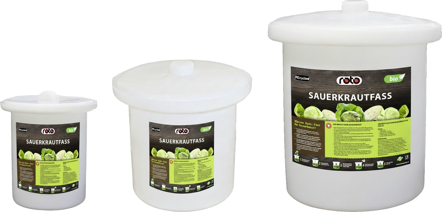 roto® Fass für das Fermentieren von Gemüse, aus lebensmittelechtem PE