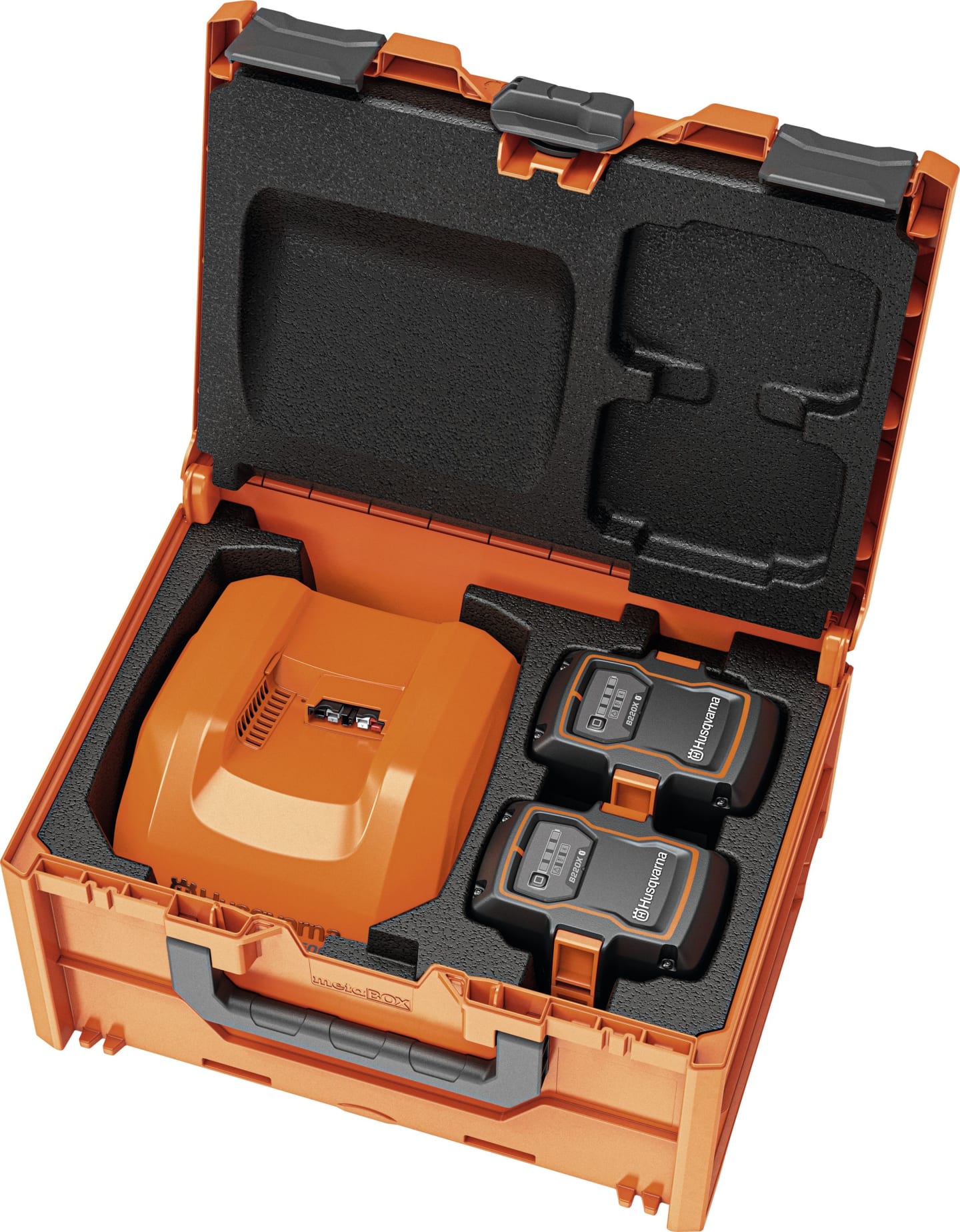 Husqvarna® Akku-Box "BC1-UN" mit 2 x Akku B220X, Lader C500X, 9708555-01