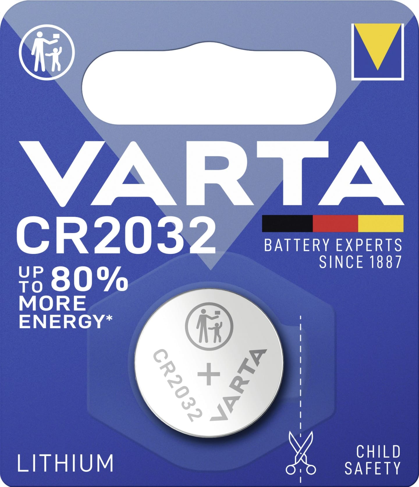 VARTA Batterie Lithium Coin; CR2032 3 V/230 mAh, 1 St. Blister, 6032101401