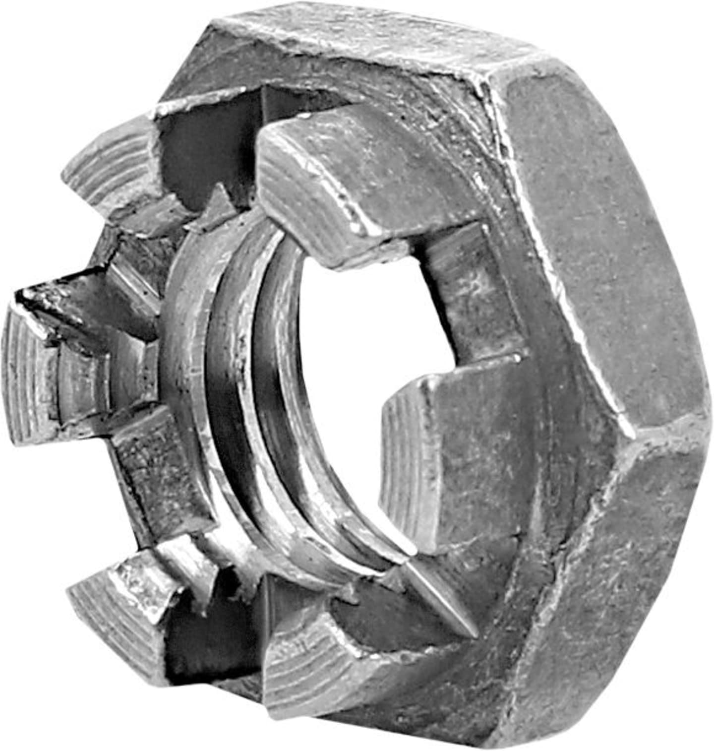 Kronenmutter Stahl blank, DIN 937, niedrige Form