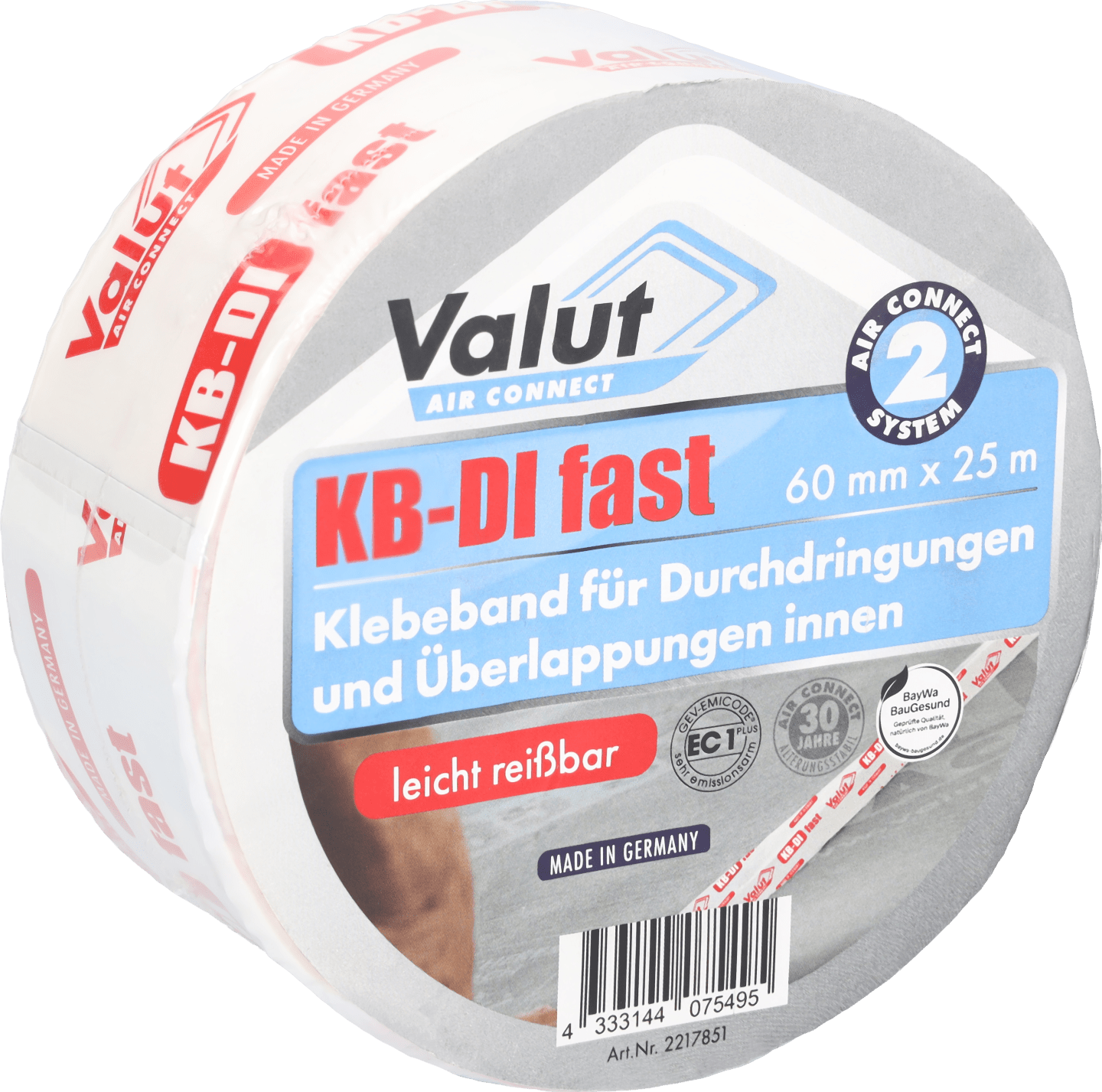 Valut air connect Klebeband KB-DI fast 60, weiß, 60 mm x 25 m