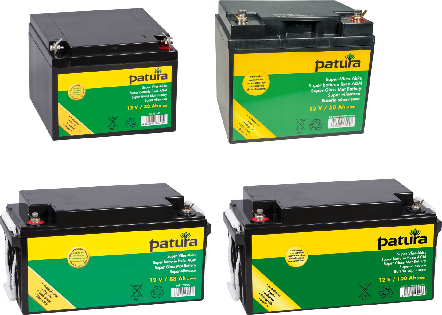 Patura Weidezaunbatterie "Super-Vlies" 12 V AGM, für Weidezaungeräte