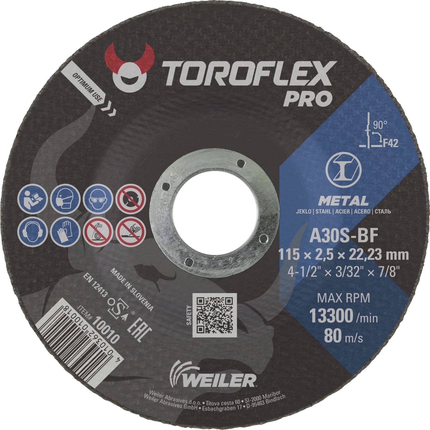 Toroflex Trennscheibe Classic Universal A 30 S4 BF 115 x 22,23 mm