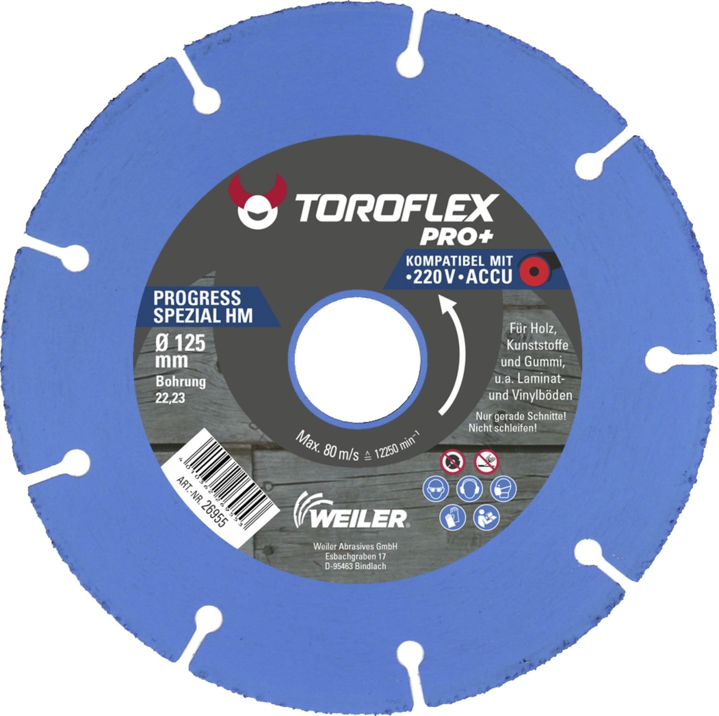 Toroflex Hartmetalltrennscheibe Progress Spezial HM 125 x 22,23 mm