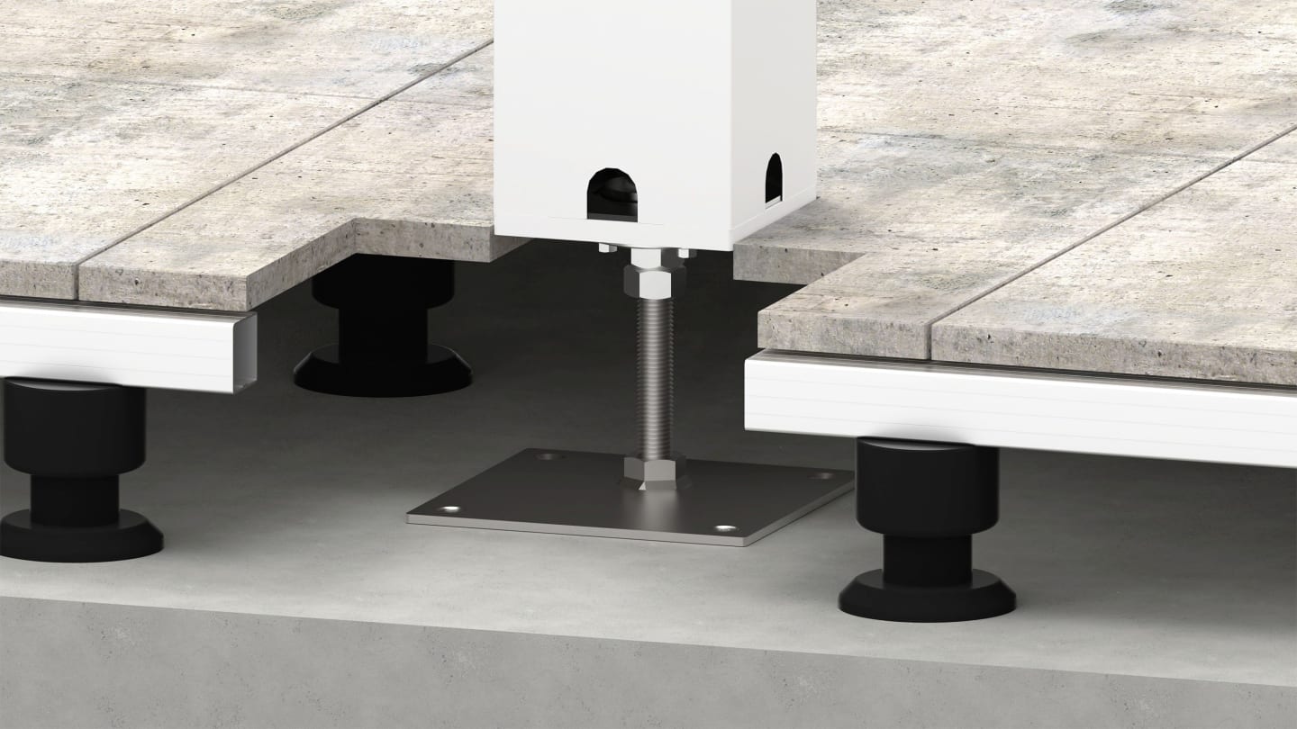 Biohort Grundplatte weiß, höhenverstellbar 7 – 23 cm, für Pergola, B419008