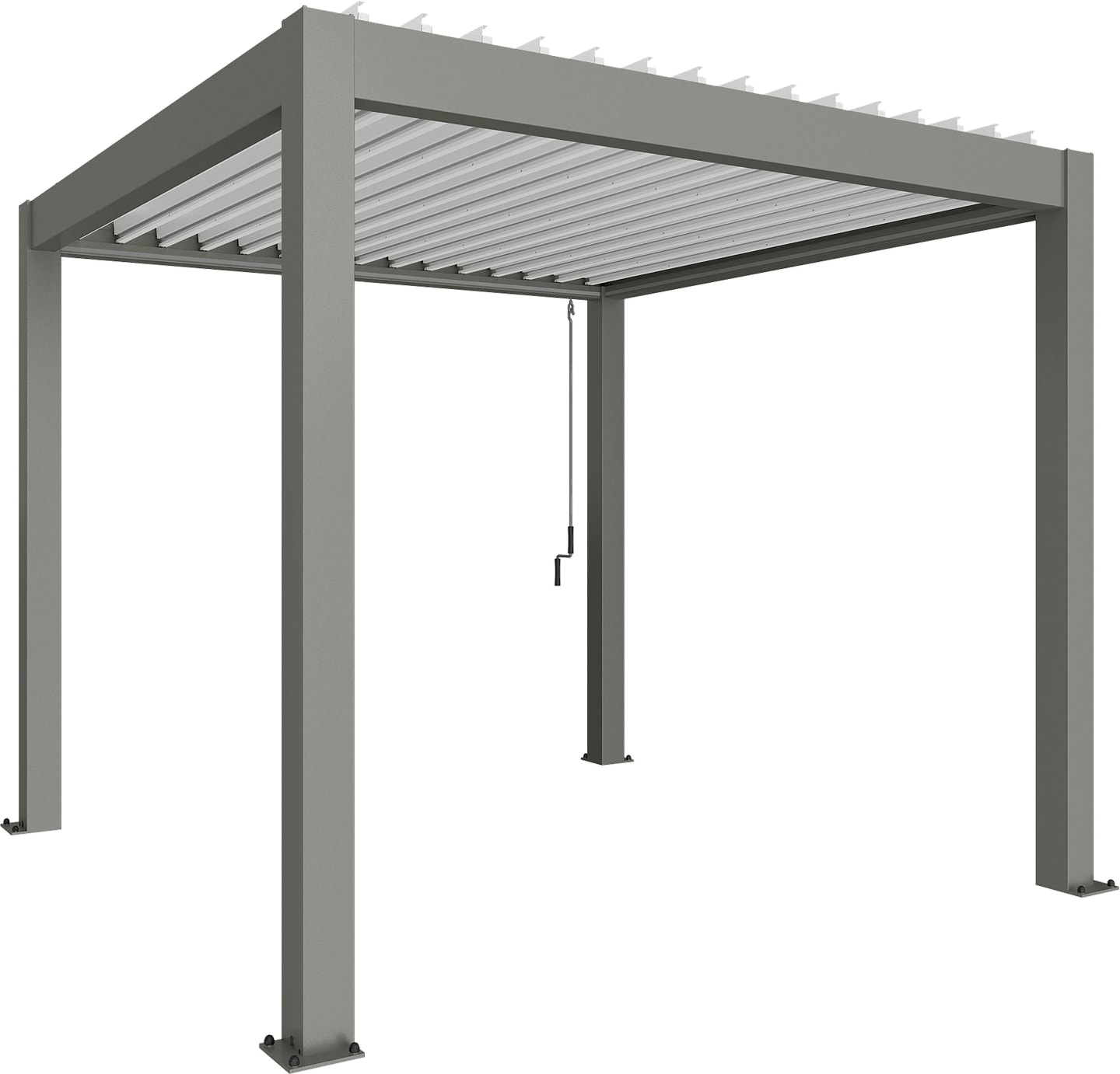 biohort® Pergola quarzgrau-metallic; weiß 3 x 3 m