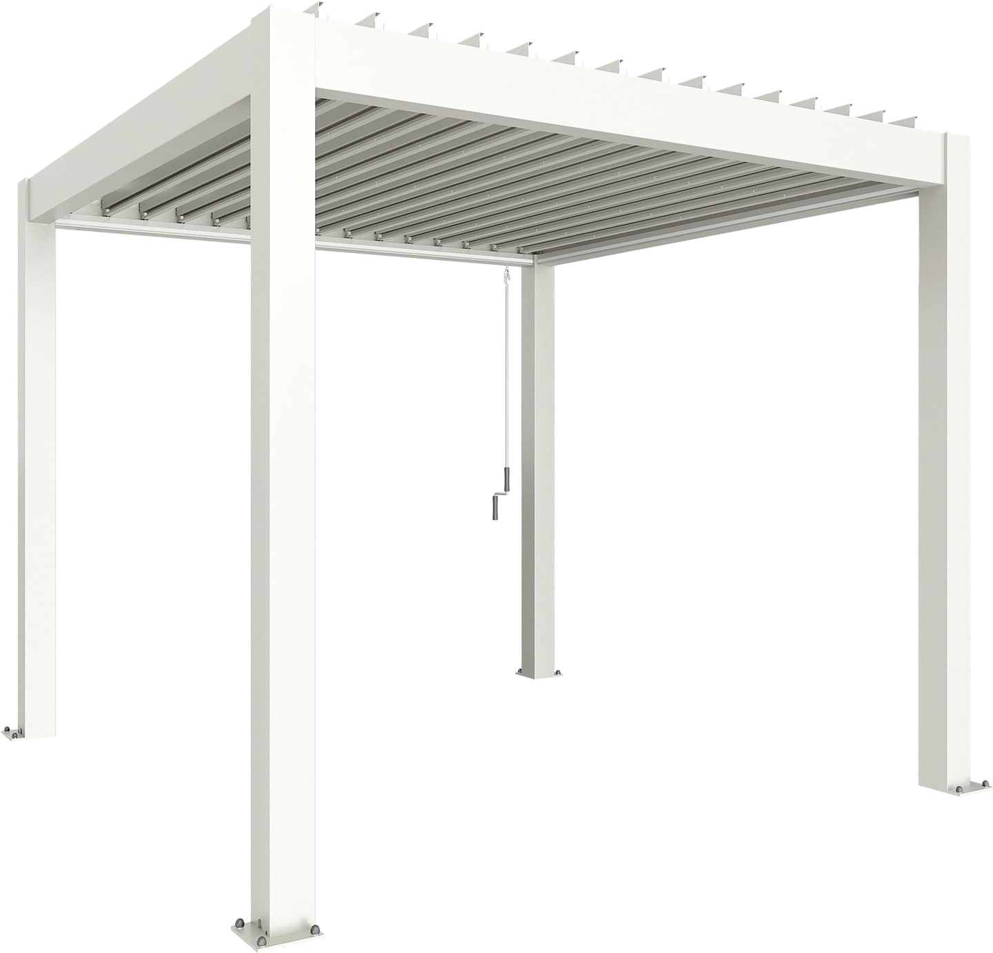 biohort® Pergola weiß, Lamellendach weiß, 5 x 3,5 m