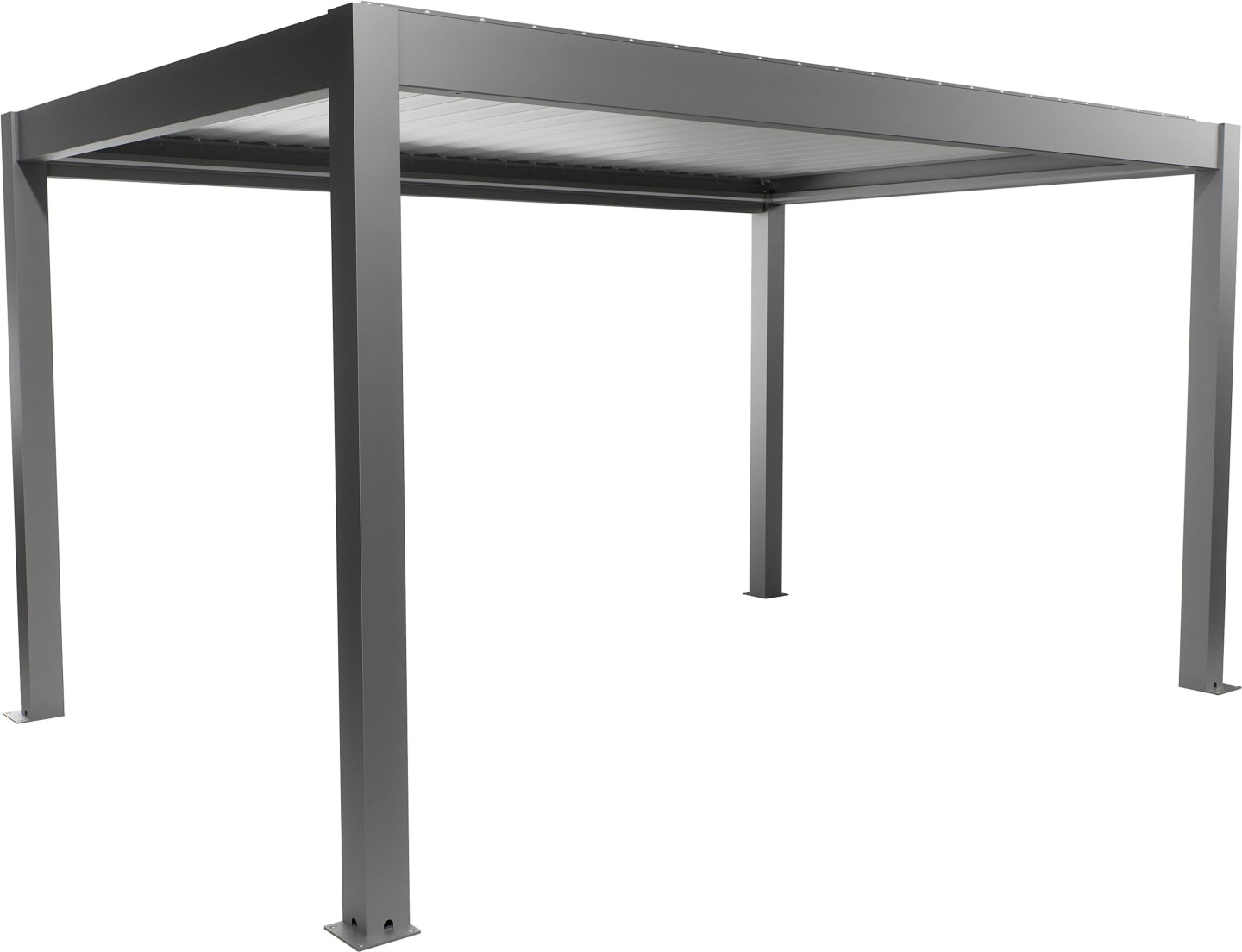 biohort® Pergola quarzgrau-metallic, Lamellendach silber-metallic