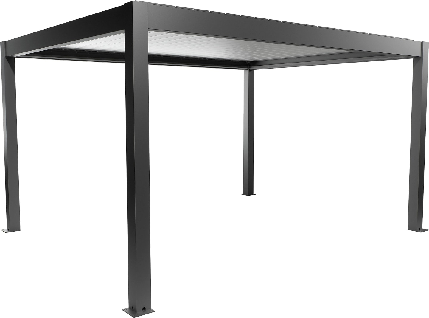 biohort® Pergola dunkelgrau-metallic, Lamellendach silber-metallic