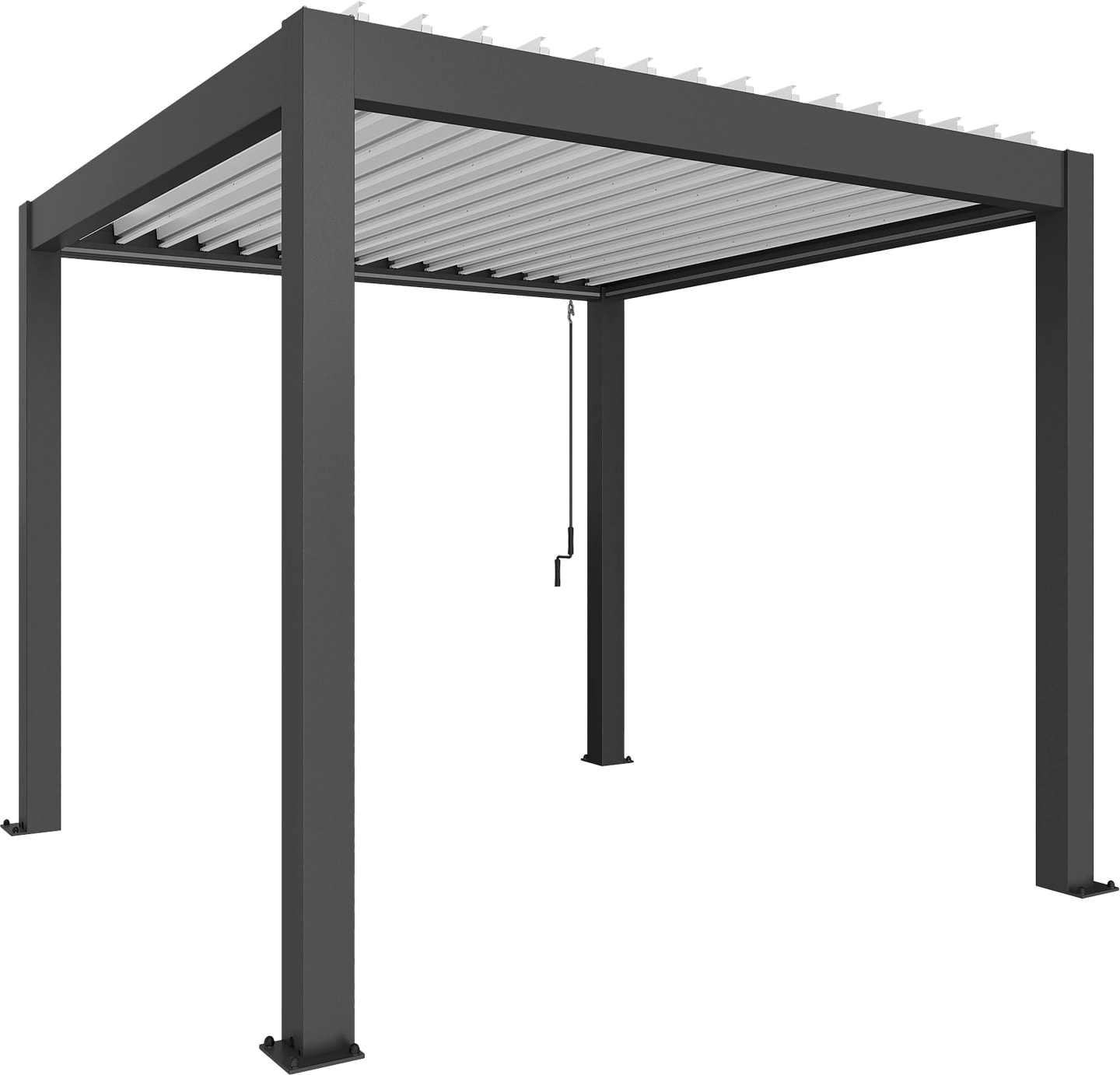 biohort® Pergola dunkelgrau-metallic; weiß, Lamellendach weiß, 4,5 x 3,5 m