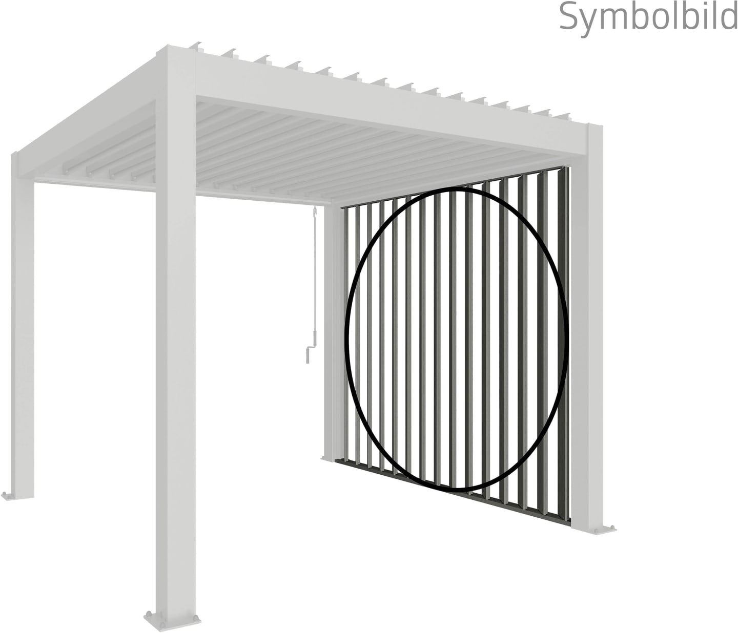 Biohort Lamellenseitenwand für Pergola, quarzgrau-metallic, 250 cm, B489105