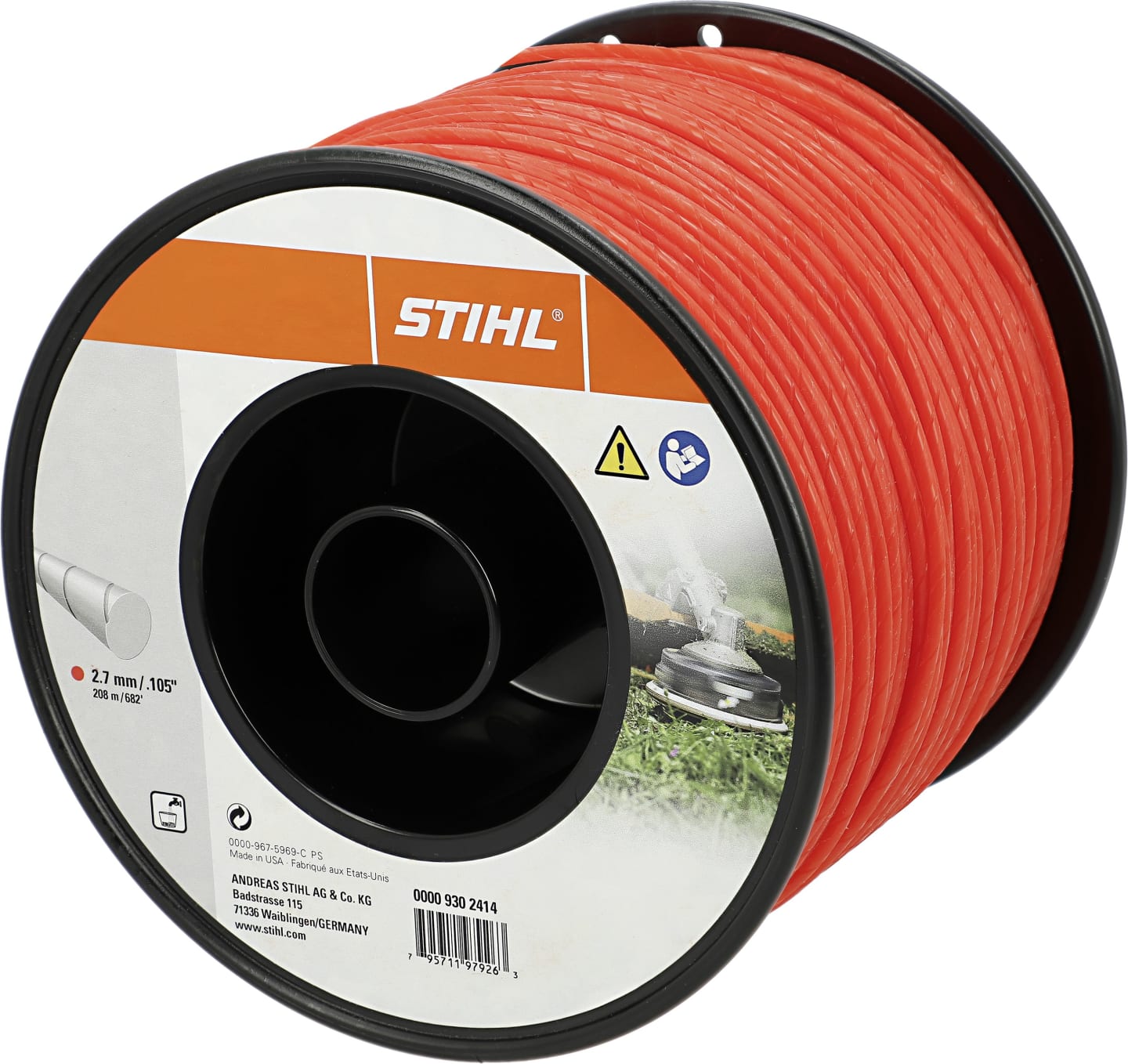 STIHL Mähfaden rund + leise 2,7 mm/208 m, rot, 0000 930 2414