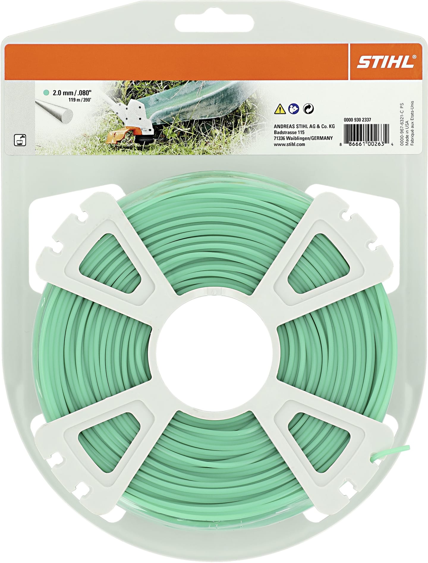 STIHL Mähfaden rund 2,0 mm/119 m, grün, 0000 930 2337