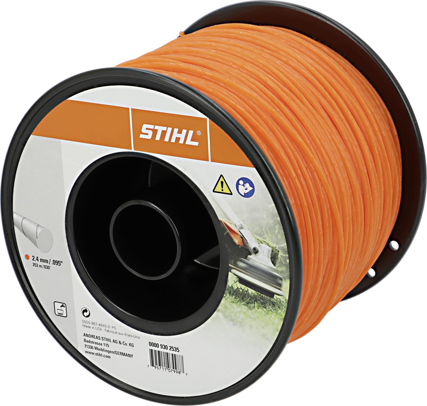 STIHL Mähfaden rund + leise 2,4 mm/253 m, orange, 0000 930 2535