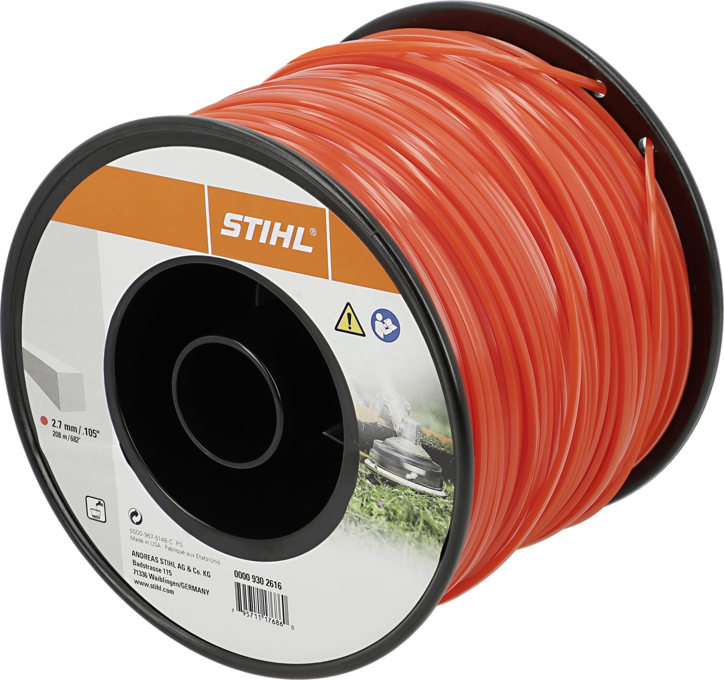 STIHL Mähfaden viereckig 2,7 mm/221 m, rot, 0000 930 2616