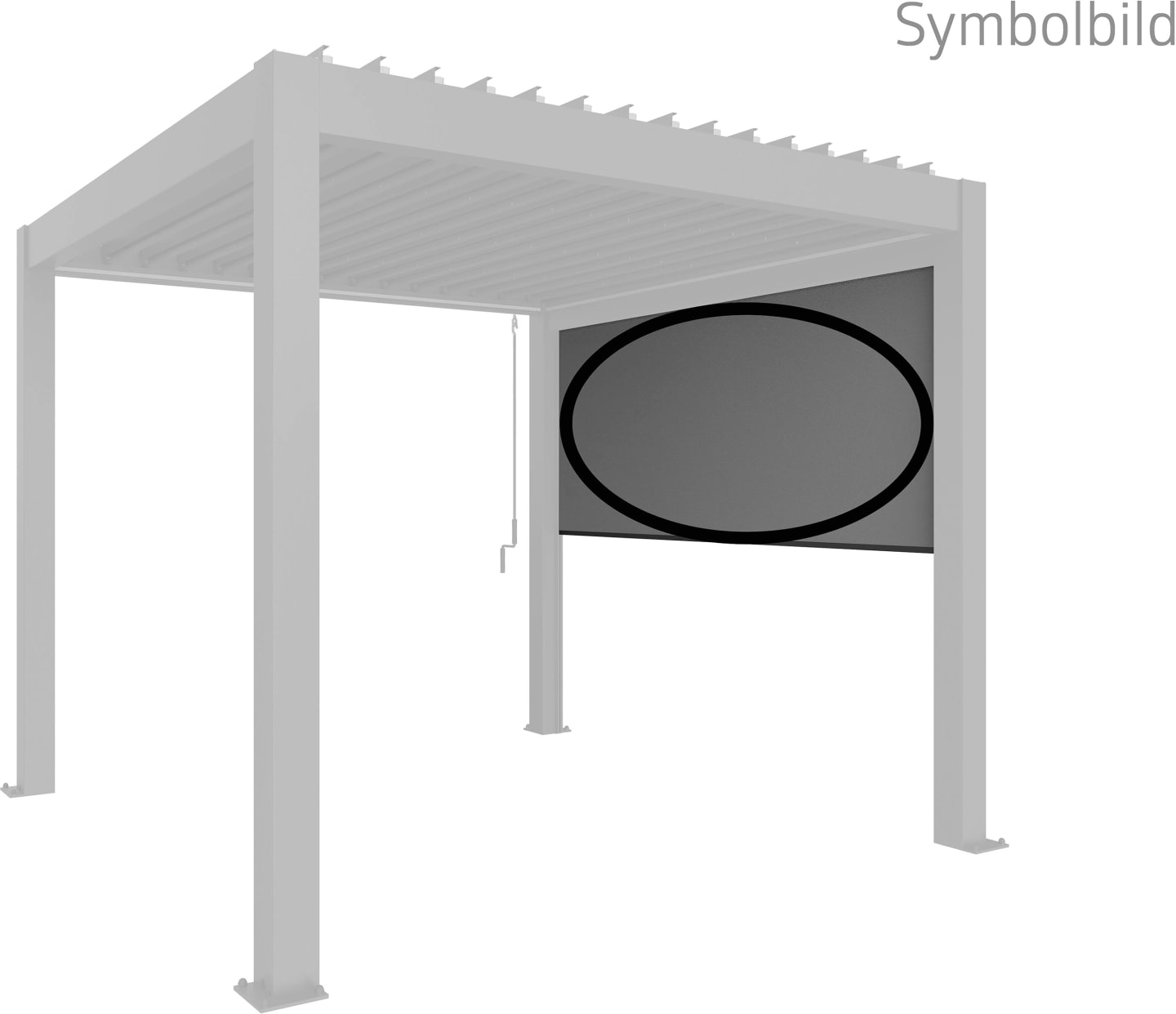 biohort® Sonnenschutzrollo für biohort® Pergola, dunkelgrau-metallic, 300 cm, B449209